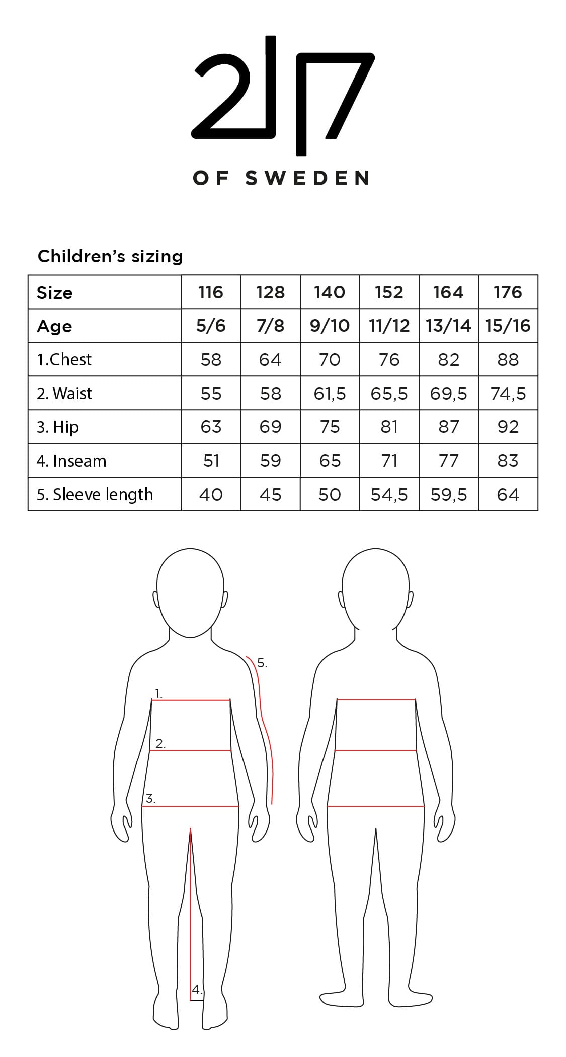 2117 Childrens sizing AW23 new